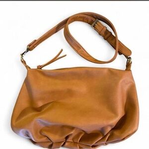 Joy Susan Tan Leather Hobo Shoulder Bag
